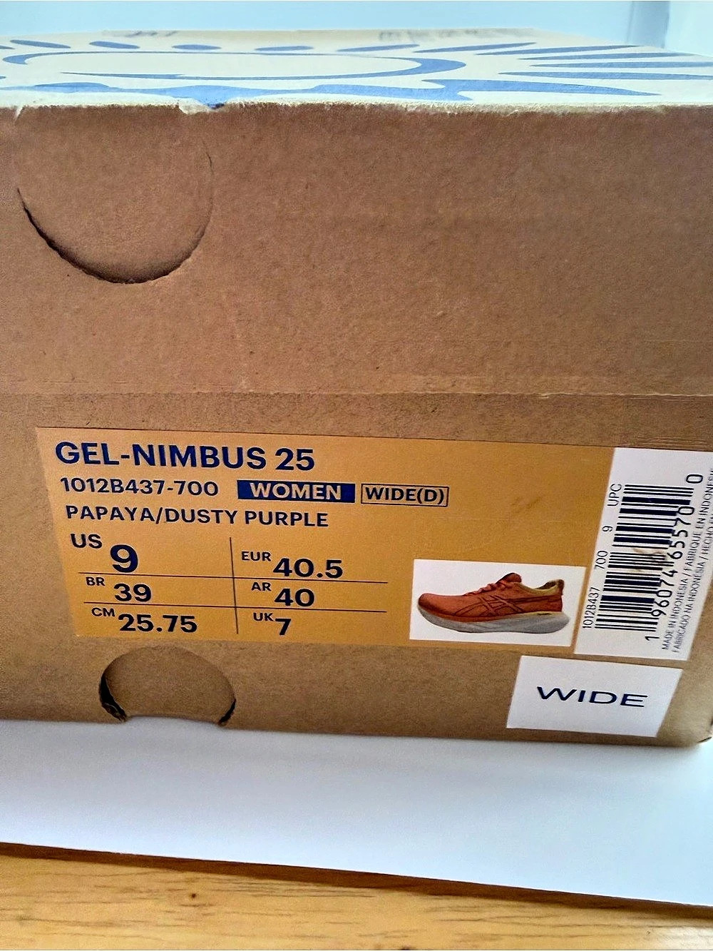 0240: ASICS Gel-Nimbus 25 Women's Athletic Shoes US 9 D New in Box - Picture 11 of 16